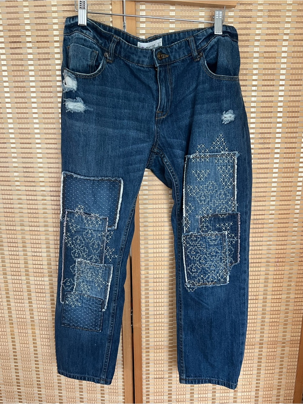 Mango Men’s Dark Blue Patchwork  Jeans